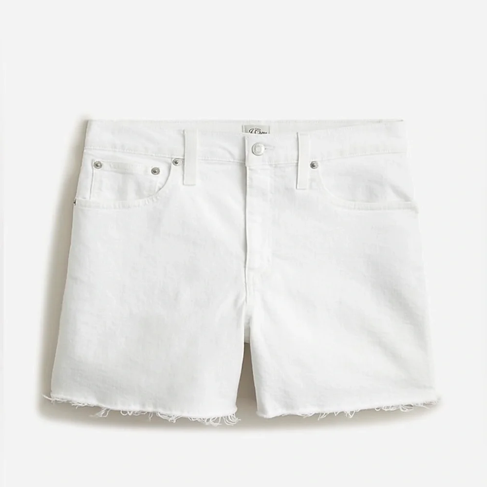 J Crew NWT High-rise denim short in white BF382